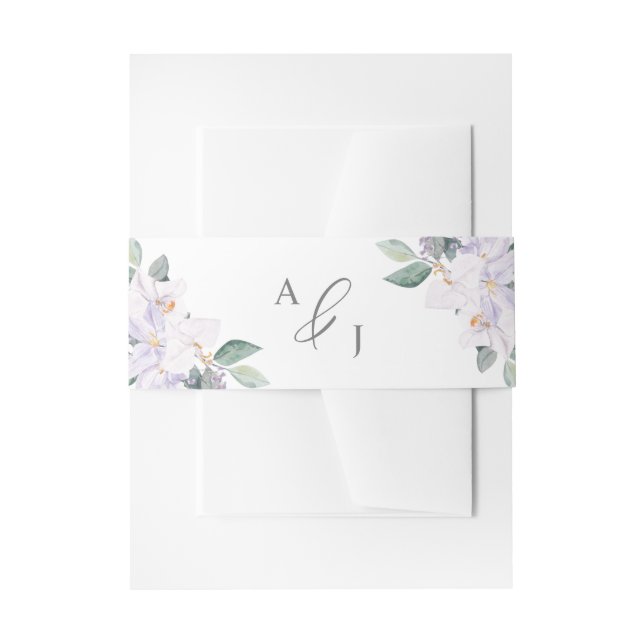 Elegante einfache Wasserfarben Lila Orchideen Hoch Einladungsbanderole (Vorderseite Beispiel)