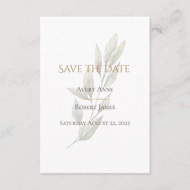Elegante einfache Wasserfarbenwelt Moderne Save The Date (Vorderseite)