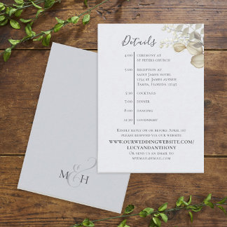 Elegante einfache Watercolor Foliage Details Zeitl Begleitkarte