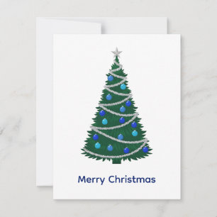 Elegante einfache zeitgenössische blaue Weihnachts Feiertagskarte