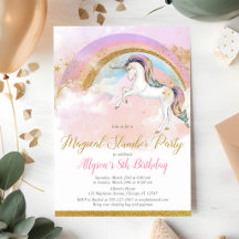 Elegante Einhorn-Pyjama-Party Geburtstag Rosa Gold
