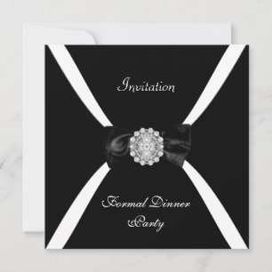 Elegante Einladung Elegante schwarze weiße Fliege