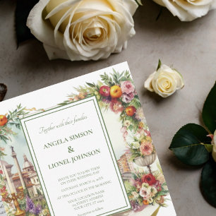 Elegante Einladung Hochzeitsessen Florenz Italien