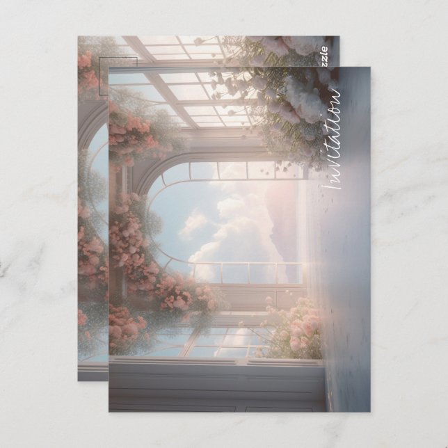 Elegante Einladung Postkarte (Vorne/Hinten)