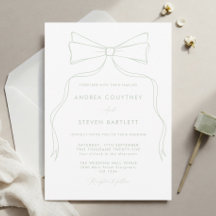 Elegante Einladung von Bow White und Green Wedding