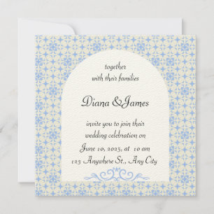 Elegante Einladung zu Blauen und Weißen Hochzeiten
