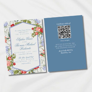 Elegante Einladung zu einer Hochzeit mit Blumen
