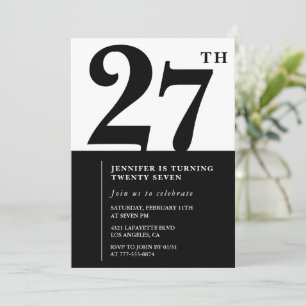 Elegante Einladung zum 27. Geburtstag für Mädchen