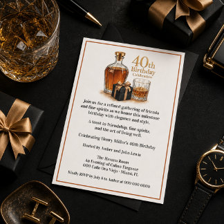 Elegante Einladung zum 40. Geburtstag als Meilenst