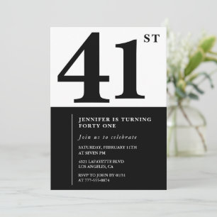 Elegante Einladung zum 41. Geburtstag für eine Fra