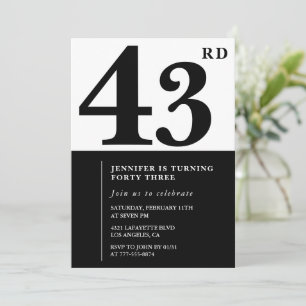 Elegante Einladung zum 43. Geburtstag für Frauen S