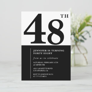 Elegante Einladung zum 48. Geburtstag Frau Schwarz