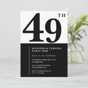 Elegante Einladung zum 49. Geburtstag Frau Schwarz