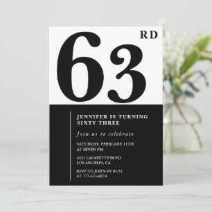Elegante Einladung zum 63. Geburtstag für eine Fra