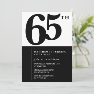 Elegante Einladung zum 65. Geburtstag Black Chic M