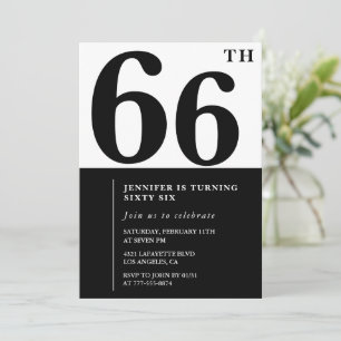 Elegante Einladung zum 66. Geburtstag für Frauen S
