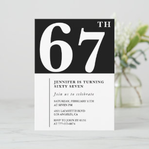 Elegante Einladung zum 67. Geburtstag Chic Simple