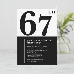 Elegante Einladung zum 67. Geburtstag für eine Fra