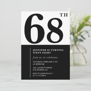 Elegante Einladung zum 68. Geburtstag für eine Fra