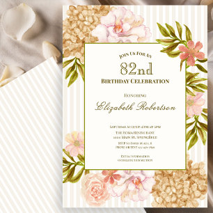 Elegante Einladung zum 82. Geburtstag mit Herbstbl