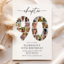 Elegante Einladung zum 90. Kapitel-Geburtstag