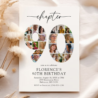 Elegante Einladung zum 90. Kapitel-Geburtstag