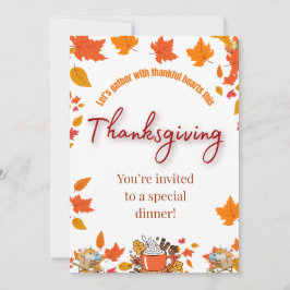 Elegante Einladung zum Erntedankfest-Dinner