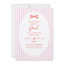 Elegante Einladung zum ersten Geburtstag.