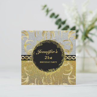 Elegante Einladung zum Geburtstag von Silver und G