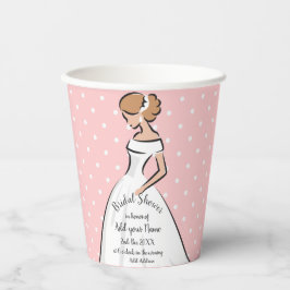 Elegante Einladung zum Hochzeitskleid Pappbecher