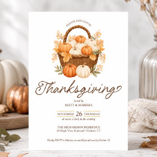 Elegante Einladung zum Thanksgiving-Dinner mit Kür