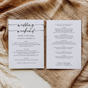 Elegante Einladung zum Wochenende der Hochzeit