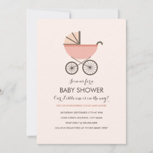 Elegante Einladung zur Babyparty für Mädchen mit K