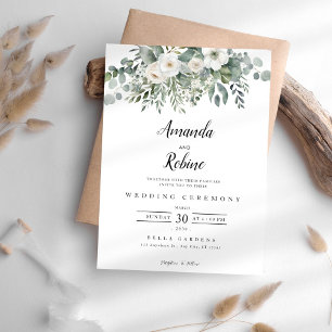 Elegante Einladung zur Botanischen Hochzeit von Wh