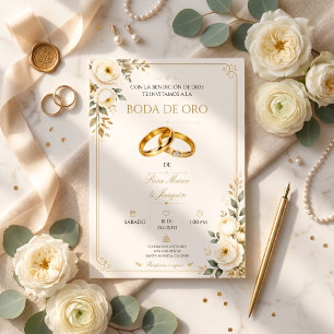 Elegante Einladung zur Goldenen Hochzeit 50. Jubil