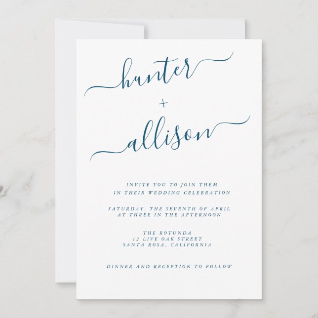 Elegante Einladung zur Hochzeit (Vorderseite)