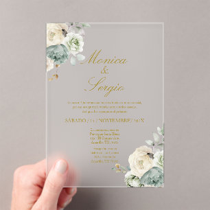 Elegante Einladung zur Hochzeit auf Spanisch