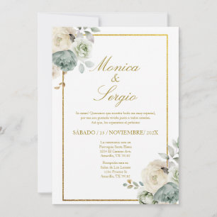Elegante Einladung zur Hochzeit auf Spanisch