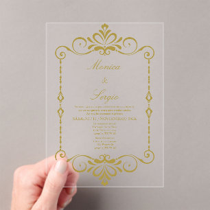 Elegante Einladung zur Hochzeit auf Spanisch