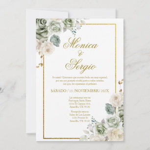 Elegante Einladung zur Hochzeit auf Spanisch