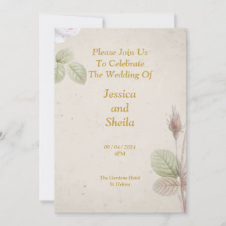 Elegante Einladung zur Hochzeit, einfache Blume