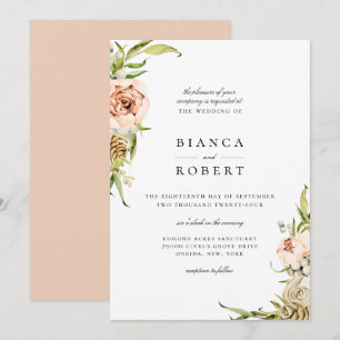 Elegante Einladung zur Hochzeit im botanischen Wal