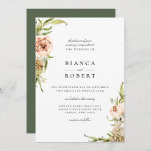 Elegante Einladung zur Hochzeit im botanischen Wal