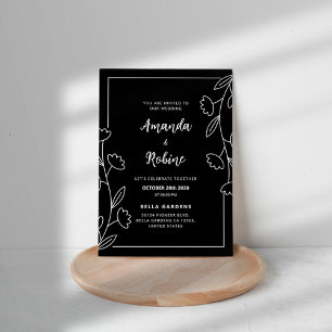 Elegante Einladung zur Hochzeit in Schwarz und Wei