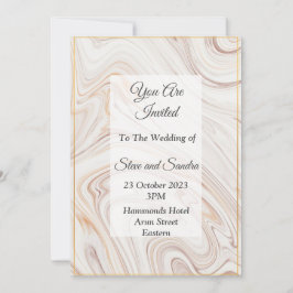 Elegante Einladung zur Hochzeit, rosa marmoriert