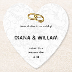Elegante Einladung zur Hochzeit Untersetzer