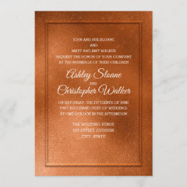 Elegante Einladung zur Hochzeit von Kupfer und Cre