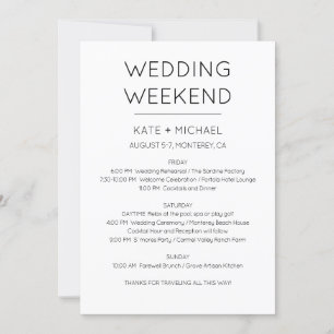 Elegante Einladung zur Hochzeitswochenend-Reise
