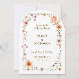 Elegante Einladungen zu Weiß und Pfirsichblumen