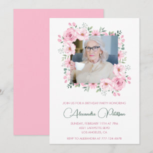 Elegante Einladungen zum 100. Geburtstag Foto Boho